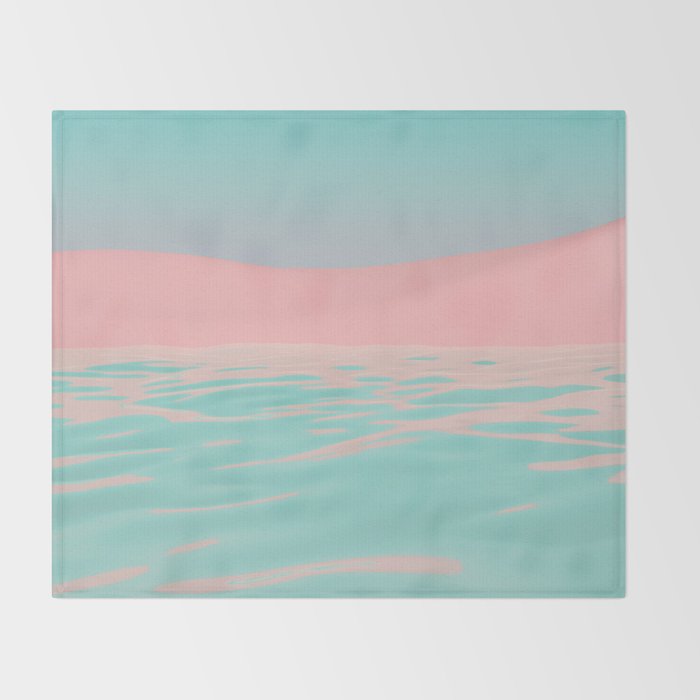 Pink Beach Throw Blanket