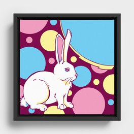 Psychedelic Rabbit Framed Canvas