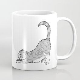 Stretching cat grey tabby Coffee Mug