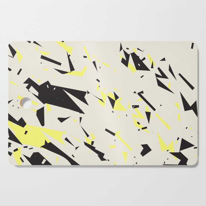 pressed linen with black & yellow /geometric series Cutting Board