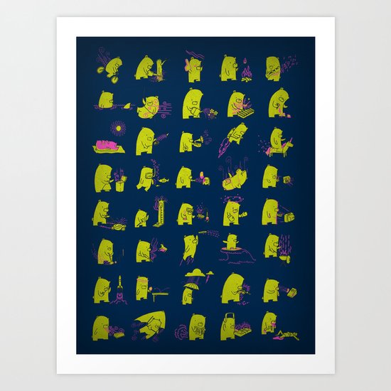 Grizzly Adventures Art Print