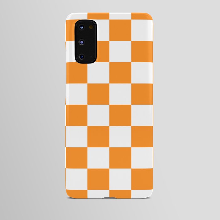 Tangerine Orange Checkerboard Pattern Palm Beach Preppy Android Case