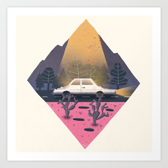 Under a blinding beam of light Art Print