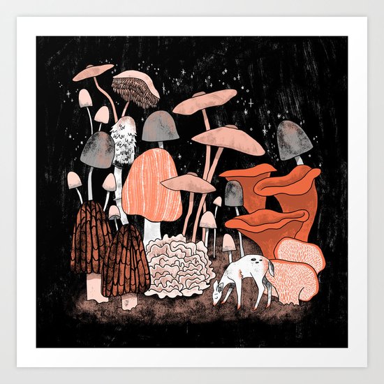 Twilight Fungi Art Print