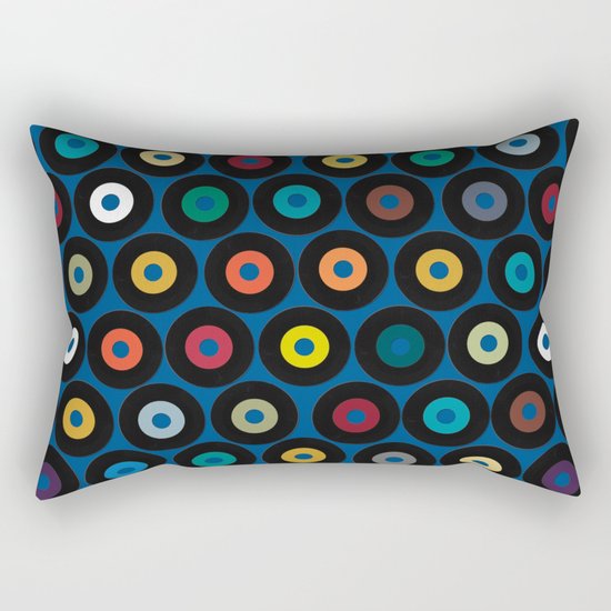 VINYL blue Rectangular Pillow