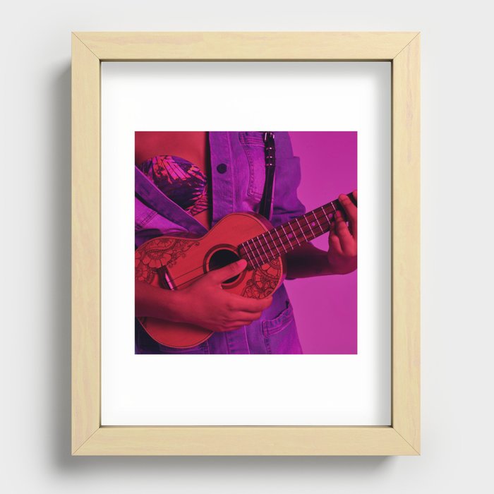 Guitarist Ukulele Recessed Framed Print