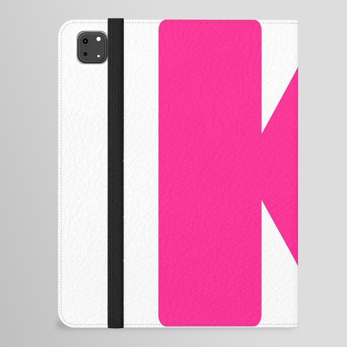 K (Dark Pink & White Letter) iPad Folio Case