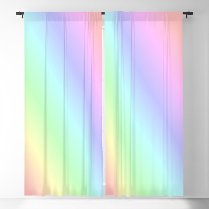 Pastel Rainbow Blackout Curtain By Masanori Kai Society6