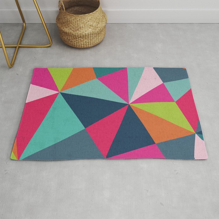 Geometric Triangle Pattern  - Spring Color Palette - Rug