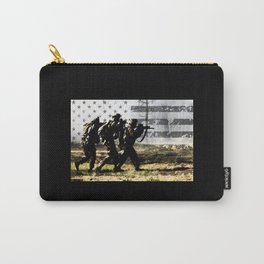 Soldiers and US Flag Carry-All Pouch | Us, 11B, Soldier, Military, Bravo, Assault, Graphicdesign, American, Tactical, Squad 