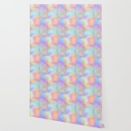 Pretty Holographic Glitter Rainbow Wallpaper