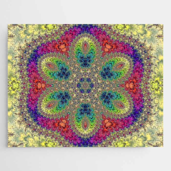 Rainbow flower mandala Jigsaw Puzzle