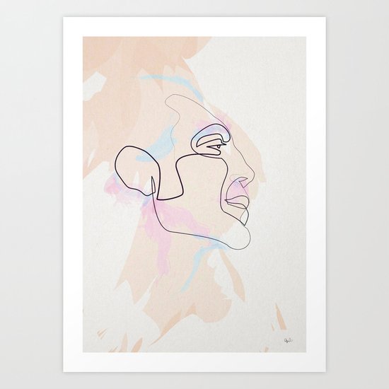 One Line Javier Bardem Art Print