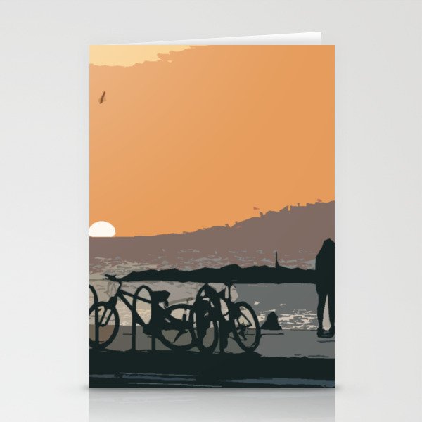 city sunset landscape Stationery Cards