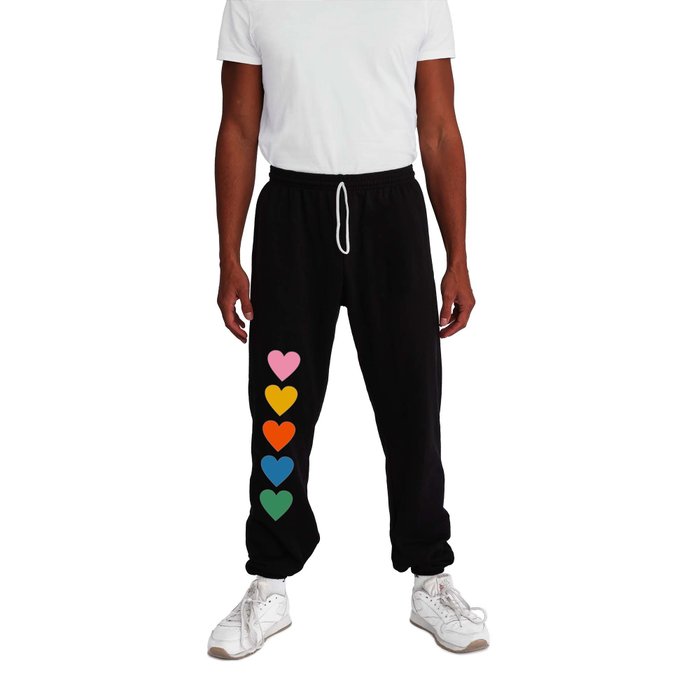 Colorful Multi Hearts Cute Retro Modern Minimal Sweatpants by