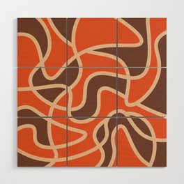 Messy Scribble Texture Background - Flame and Coffee Wood Wall Art