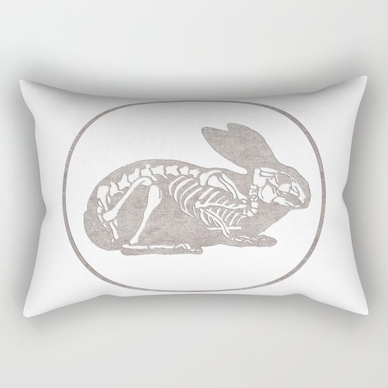 In which a rabbits anatomy is observable Rectangular Pillow