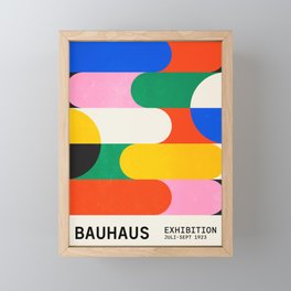 BAUHAUS 03: Exhibition 1923 | Mid Century Series  Framed Mini Art Print | Abstract, Bold, Exhibition, Graphicdesign, Tiles, Symmetry, Vintage, Museum, Curated, Pop 