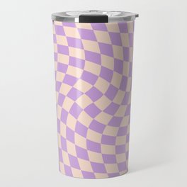 Check V - Lilac Twist — Checkerboard Print Travel Mug