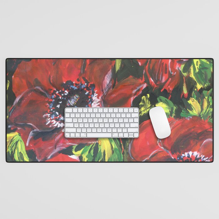 colorful full moon Desk Mat