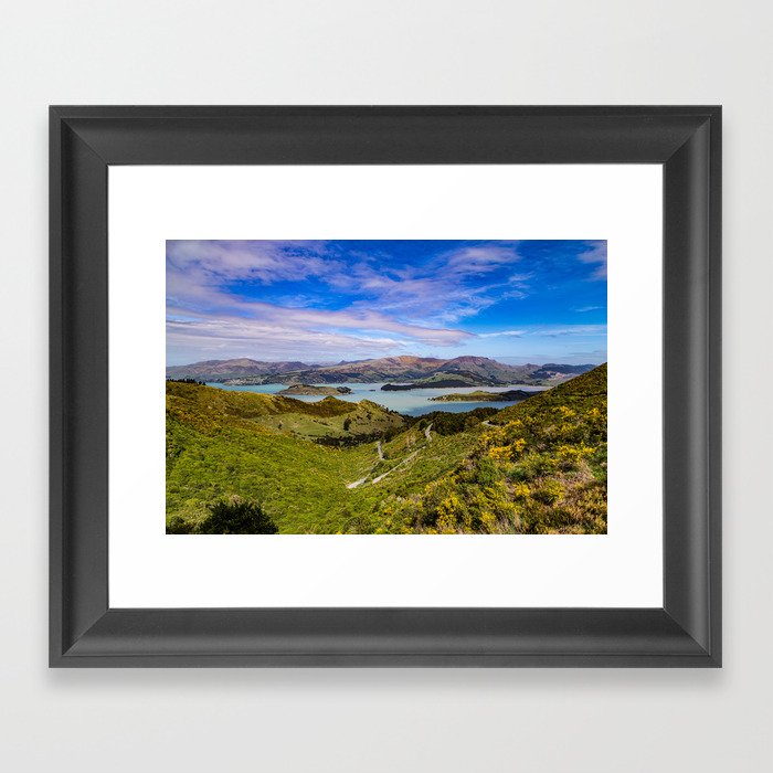 New Zealand Lyttelton Harbour Whakaraupo Framed Art Print