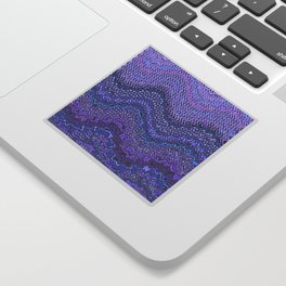 Violet Wavy Lines Pattern Sticker