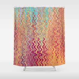 Colorful Wavy Lines Shower Curtain