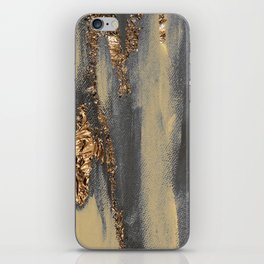 Colorful Paint Brushstrokes Gold Foil Abstract Texture iPhone Skin