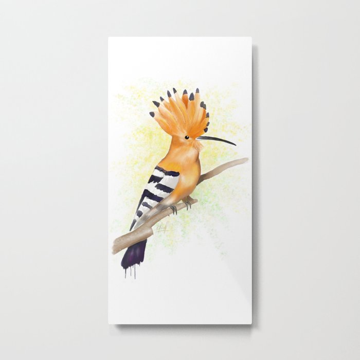 Watercolor Hoopoe Bird Metal Print