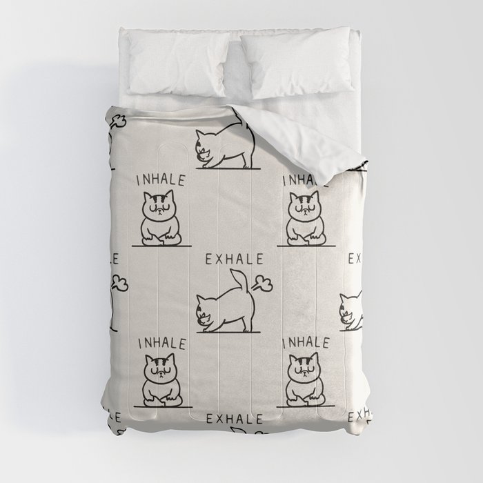 Inhale Exhale Cat Comforter