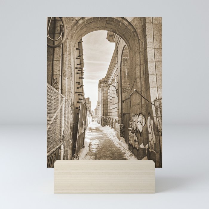 Manhattan Bridge NYC Sepia Mini Art Print