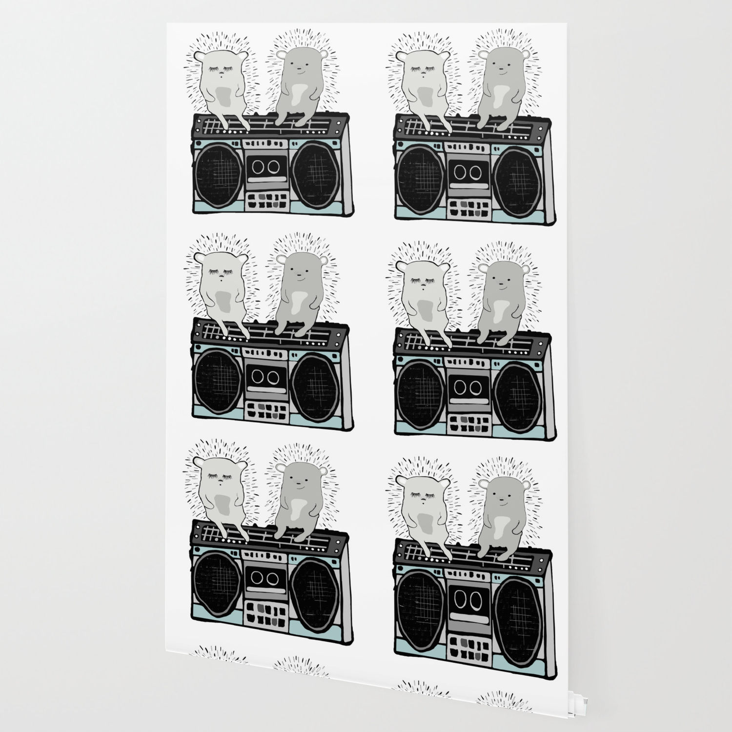 Hedgehogs On Boombox Wallpaper By Svenningsenmollerdesign Society6