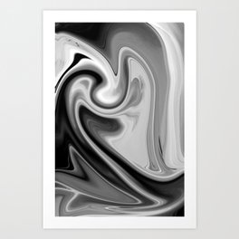 DRIVING - BLACK Art Print | Abstract, Marble, Digital, Wave, Pattern, Distort, Texture, Oil, Black, Dark 