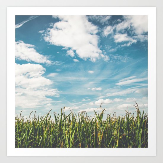 Green Field Blue Sky Art Print