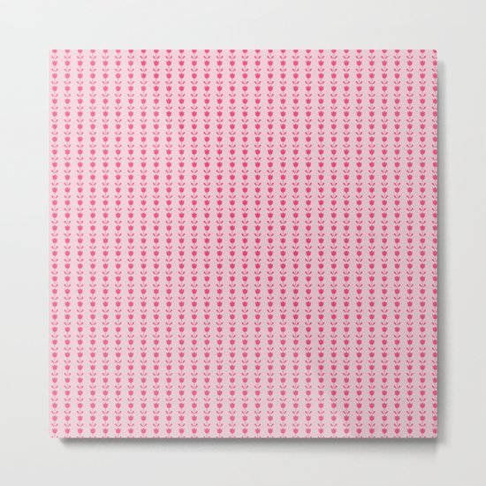 Tiny pink tulip pattern Metal Print