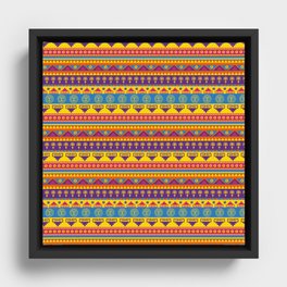 vivid mexican pattern Framed Canvas