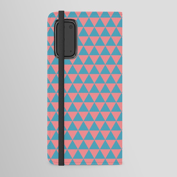 Triangles - coral and teal Android Wallet Case