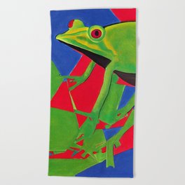 abstract frog Beach Towel