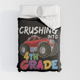 Crushing Into 4th Grade Monster Truck Comforter