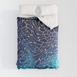 blue water wave mosaic colorgrade Comforter