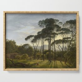 Hendrik Voogd Italian landscape with Umbrella Pines Serving Tray