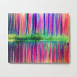 Stripes of Many Colors Metal Print | Striped, Brightcolors, Abstract, Groovy, Babyfriendly, Boho, Modern, Pastel, Chalk Charcoal, Stripes 