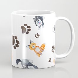 Watercolor orange black white cute animals Mug