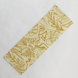 Mustard Leaves Line Art Yoga Mat