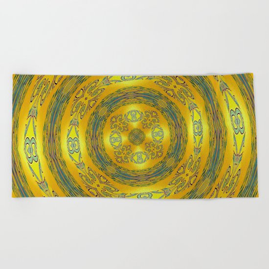 Yellow/Blue Manadala Beach Towel