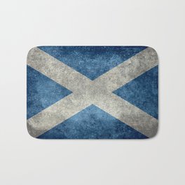 Scottish Flag - Vintage Retro Style Bath Mat | Scottishflag, National, Distressed, Retro, Scotland, Scottish, Painting, Grungy, Textured, Vintage 