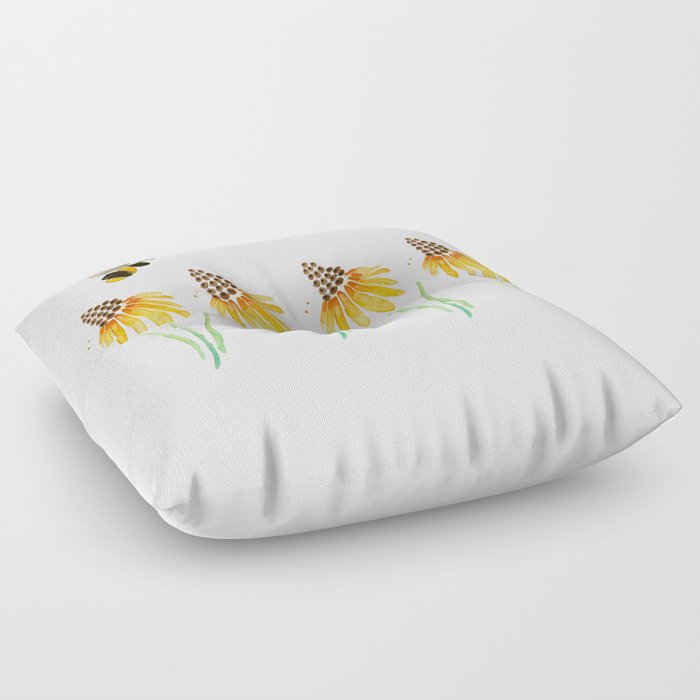 Rudbeckia & Bee Floor Pillow
