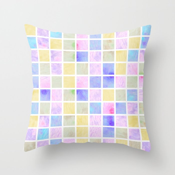 Watercolor Tiles #2 Throw Pillow