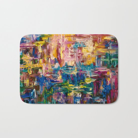 Abstract - Colorful World by Lena Owens Bath Mat