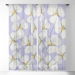 Pansy white  Sheer Curtain